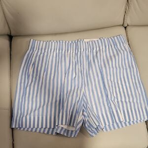 Stylish Blue and White Striped Women's Shorts
